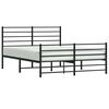 vidaXL Cadre de lit métal sans matelas avec pied de lit noir 135x190cm