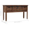 vidaXL Table console Bois massif de sapin 131 x 35,5 x 75 cm Marron