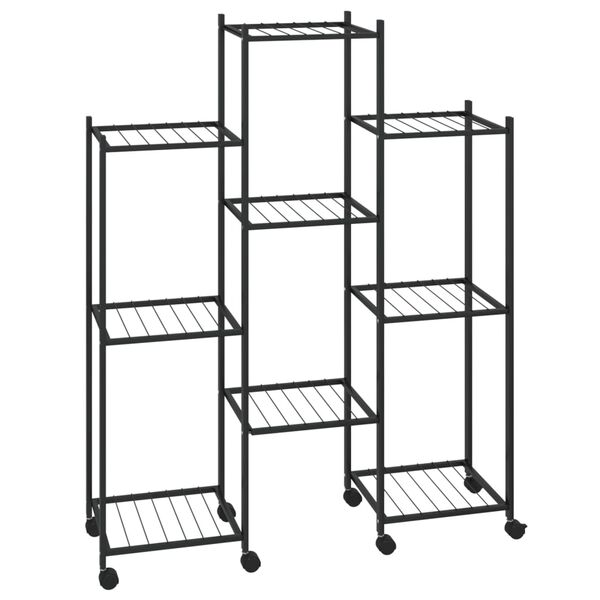 vidaXL Jardinière avec roues 83x25x103,5 cm Noir Fer