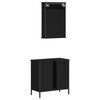 vidaXL Ensemble de meubles salle de bain 2 pcs noir bois d'ing&eacute;nierie