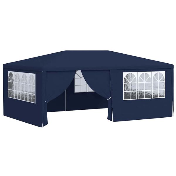 vidaXL Tente de r&eacute;ception avec parois lat&eacute;rales 4x6 m Bleu 90 g/m&sup2;