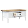 vidaXL Table basse BODO blanc et marron 100x55x46cm bois de pin massif