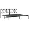 vidaXL Cadre de lit métal sans matelas avec tête de lit noir 193x203cm