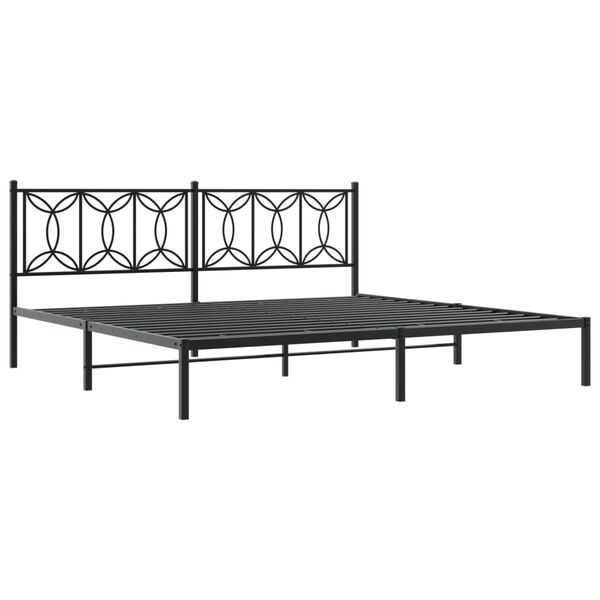 vidaXL Cadre de lit métal sans matelas avec tête de lit noir 193x203cm
