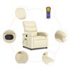 vidaXL Fauteuil de massage inclinable crème similicuir
