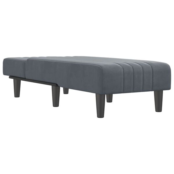 vidaXL Chaise longue gris foncé velours