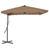 vidaXL Parasol d'extérieur avec poteau en acier 250 x 250 cm Taupe