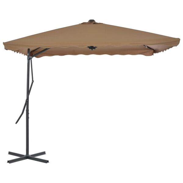 vidaXL Parasol d'extérieur avec poteau en acier 250 x 250 cm Taupe