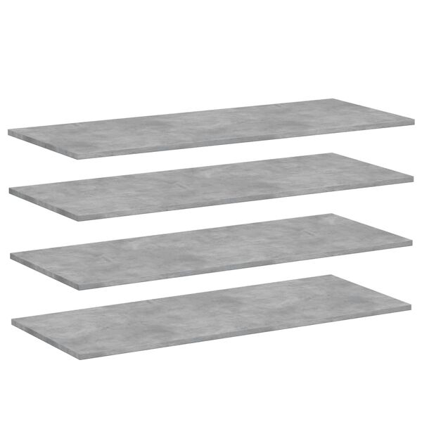 vidaXL Panneaux de biblioth&egrave;que 4 pcs gris b&eacute;ton bois d&rsquo;ing&eacute;nierie