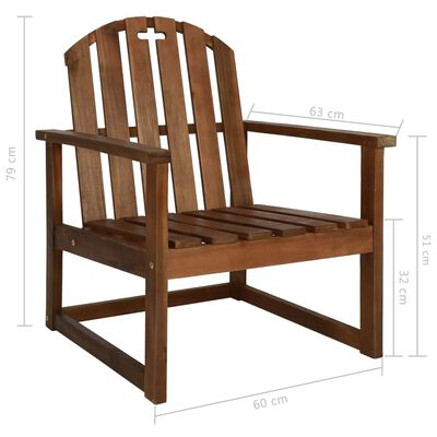 vidaXL Chaises de jardin lot de 2 Bois d'acacia solide