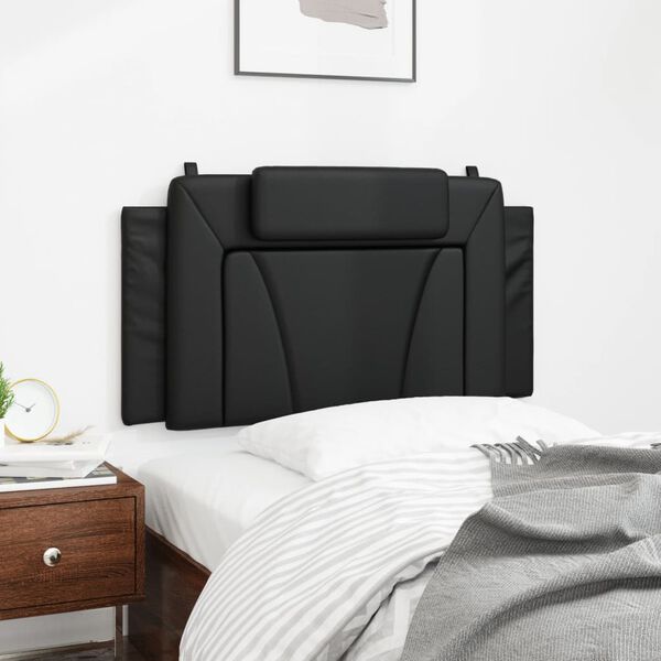 vidaXL Coussin de t&ecirc;te de lit Viana noir 100 cm similicuir