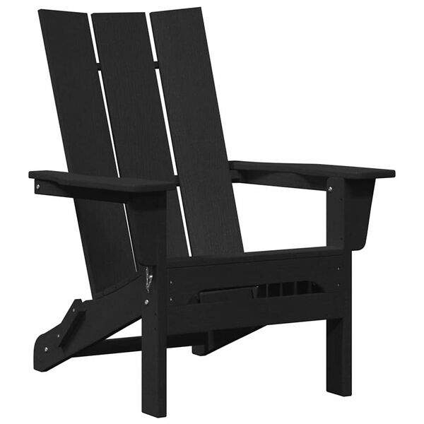 vidaXL Chaise Adirondack pliante Noir 80,5 x 74,5 x 92 cm HDPE
