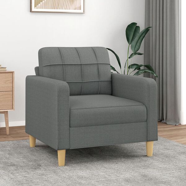 vidaXL Fauteuil Gris fonc&eacute; 60 cm Tissu
