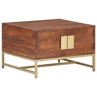 vidaXL Table basse Marron miel 67x67x45 cm Bois solide d'acacia