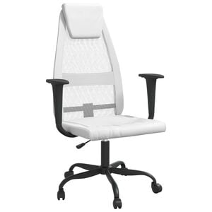 vidaXL Chaise de bureau réglable en hauteur blanc