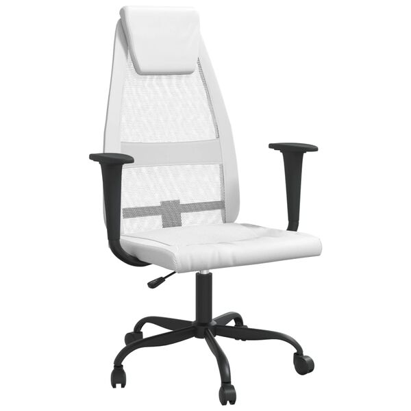 vidaXL Chaise de bureau réglable en hauteur blanc