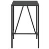vidaXL Table de bar et dessus en verre noir 70x70x110 cm poly rotin