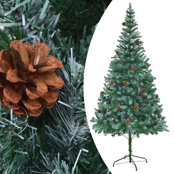 vidaXL Arbre de No&euml;l artificiel avec pommes de pin 210 cm