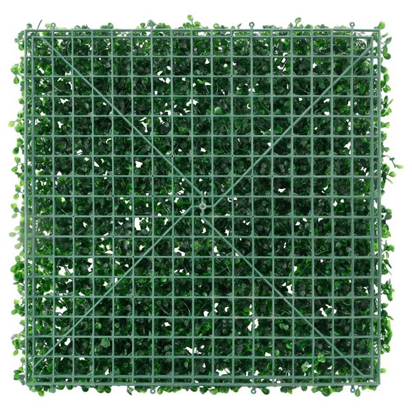 vidaXL Cl&ocirc;ture &agrave; feuilles d&rsquo;arbustes artificiels 24 pcs vert 50x50 cm
