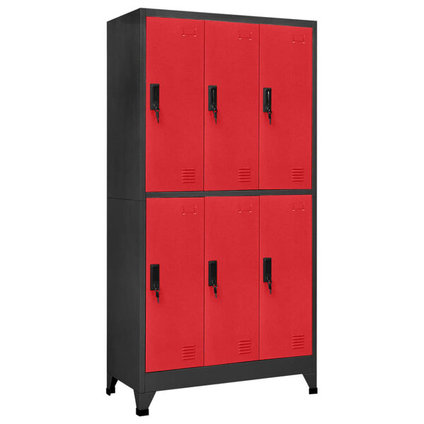 vidaXL Armoire &agrave; casiers Anthracite et rouge 90x45x180 cm Acier