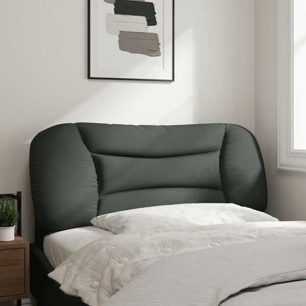 vidaXL Coussin de tête de lit Hvar gris foncé 100 cm tissu