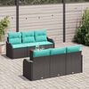 vidaXL Ensemble de canapé de jardin 7 pcs Noir Poly rotin