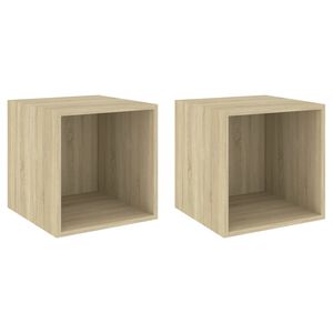 vidaXL Armoires murales 2 pcs Ch&ecirc;ne Sonoma 37x37x37 cm Bois ing&eacute;nierie