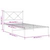 vidaXL Cadre de lit métal sans matelas avec tête de lit noir 100x200cm