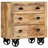 vidaXL Armoire latérale avec roues 70x40x75 cm Bois de manguier solide