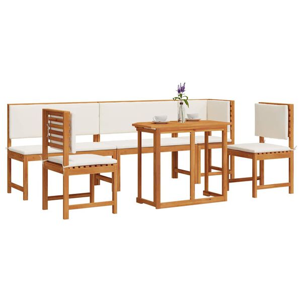 vidaXL Ensemble bistro de jardin 6 pcs Marron Bois d'Acacia Massif