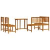 vidaXL Ensemble de banc de jardin 4 pcs Marron Bois d'acacia massif