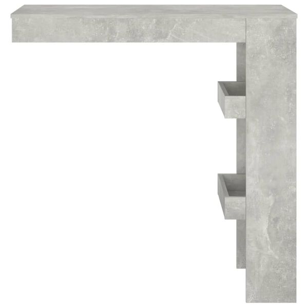 vidaXL Table de bar murale Gris B&eacute;ton 102x45x103,5cm Bois d'ing&eacute;nierie
