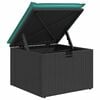 vidaXL Ensemble de Canap&eacute;s 4 pcs Noir et turquoise polyrotin