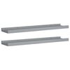 vidaXL Étagères à rebord pour cadre photo 2 pcs Gris 60x9x3 cm MDF
