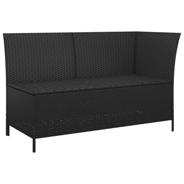 vidaXL Salon de jardin 4 pcs avec coussins Noir Résine tressée