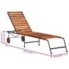 vidaXL Chaise longue avec pieds en acier bois massif d'acacia