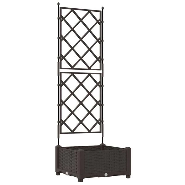 vidaXL Bac à fleurs avec Treillis 2 pcs Noir 80 x 40 x 125.5 cm PP