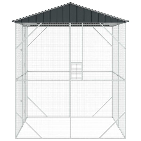 vidaXL Cage pour oiseaux Anthracite 215 x 208 x 247 cm Acier galvanis&eacute;