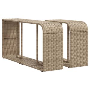 vidaXL Étagères de rangement 2 pcs beige résine tressée