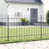 vidaXL Cl&ocirc;ture de jardin 2 pcs Gris 3,4 x 0,8 m Acier rev&ecirc;tu de poudre