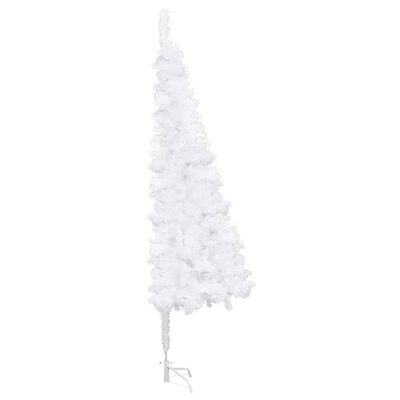 vidaXL Arbre de Noël artificiel d'angle LED et boules Blanc 180 cm PVC