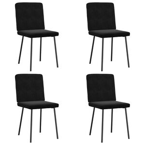vidaXL Chaises &agrave; manger lot de 4 Noir Velours