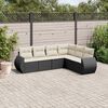 vidaXL Salon de jardin 6 pcs avec coussins noir r&eacute;sine tress&eacute;e