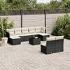 vidaXL Salon de jardin 10 pcs avec coussins noir r&eacute;sine tress&eacute;e