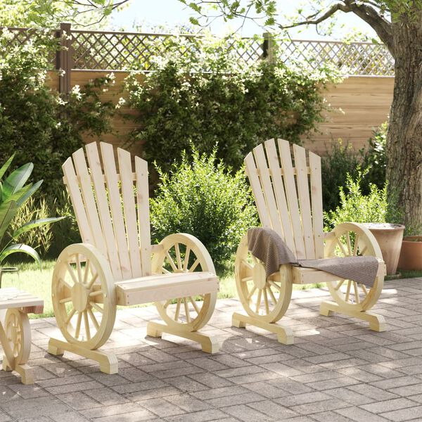 vidaXL Chaises de jardin Adirondack lot de 2 bois de sapin massif