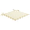vidaXL Chaises de jardin et coussins cr&egrave;me lot de 4 Bois teck massif