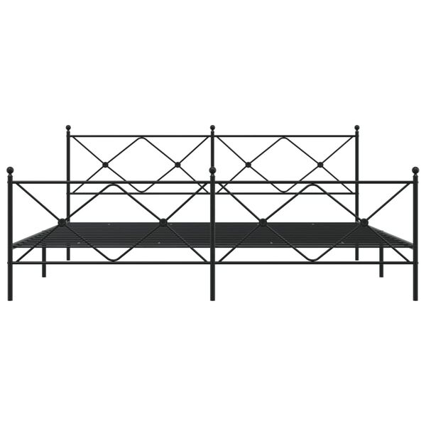vidaXL Cadre de lit m&eacute;tal sans matelas avec pied de lit noir 193x203cm