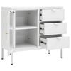 vidaXL Buffet Blanc 75x35x70 cm Acier et verre trempé