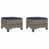 vidaXL Tabourets jardin coussins 2 pcs gris 55x55x36 cm r&eacute;sine tress&eacute;e