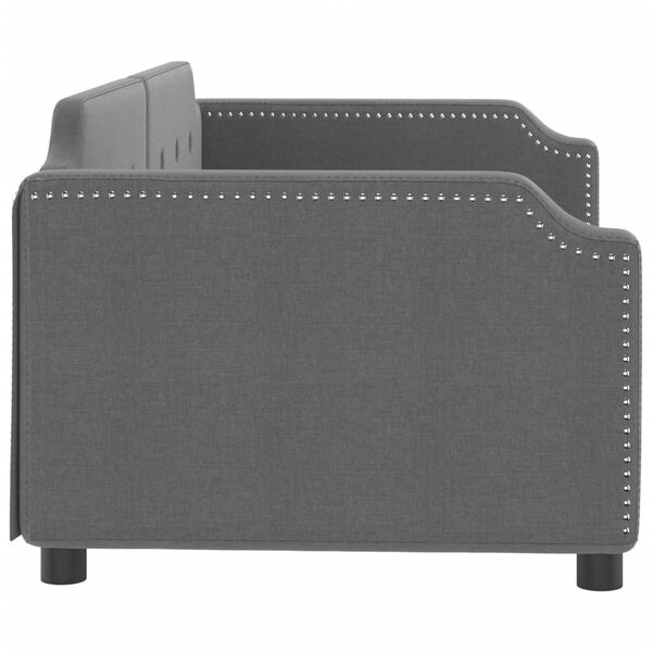 vidaXL Lit de jour gris foncé 100x190 cm tissu